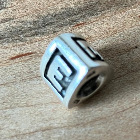 AUTHENTIC PANDORA ALPHABET LETTER "E" CHARM SILVER 925 RETIRED ALE - Picture 2 of 4